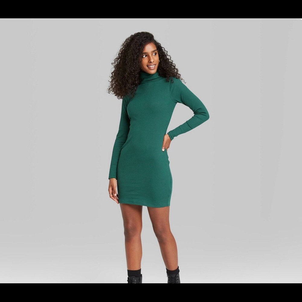 Wild Fable green turtleneck dress